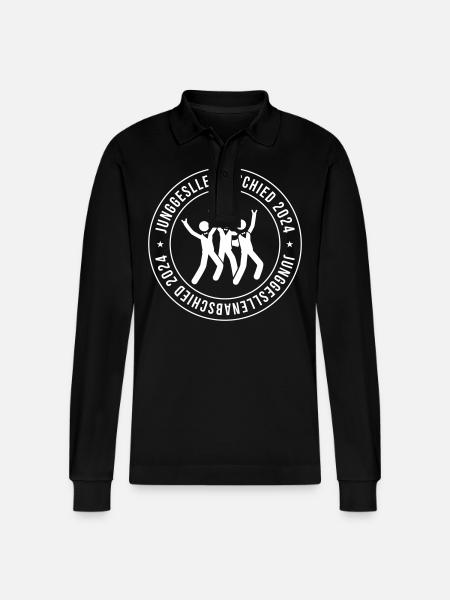 Junggesellenabschied 2024 - Stanley/Stella Unisex Bio-Langarm-Poloshirt Prepster - Schwarz