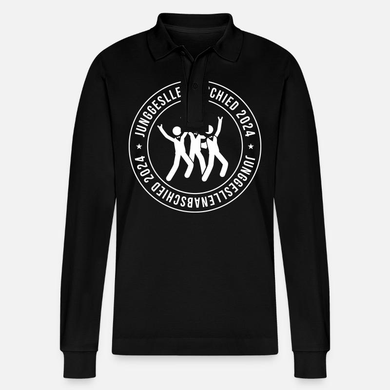 Junggesellenabschied 2024 - Stanley/Stella Unisex Bio-Langarm-Poloshirt Prepster - Schwarz