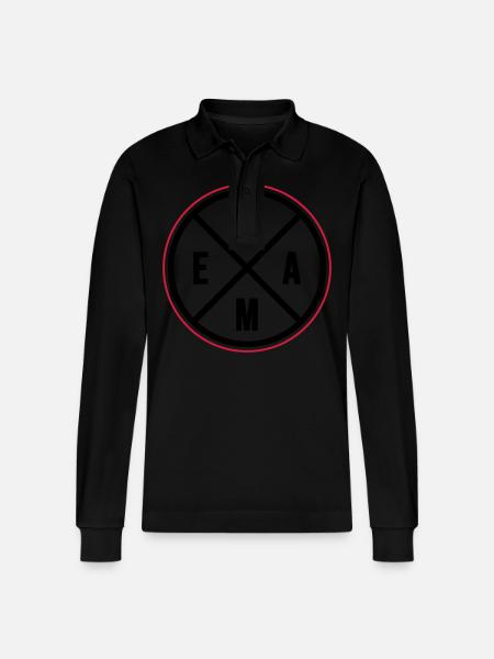Team Circle - Stanley/Stella Organic Unisex Long-Sleeved Polo Shirt Prepster - black