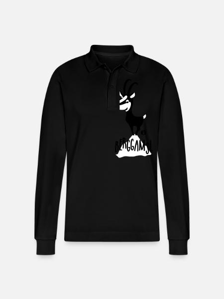 Gämse - Berggamsl - Stanley/Stella Unisex Bio-Langarm-Poloshirt Prepster - Schwarz