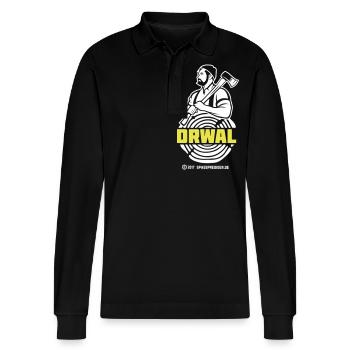 Drwal T Shirt Design Bûcheron Pologne - Polo à manches longues bio PREPSTER Stanley/Stella Unisexe - noir - Devant - Anna (173cm) & Nico (186cm)