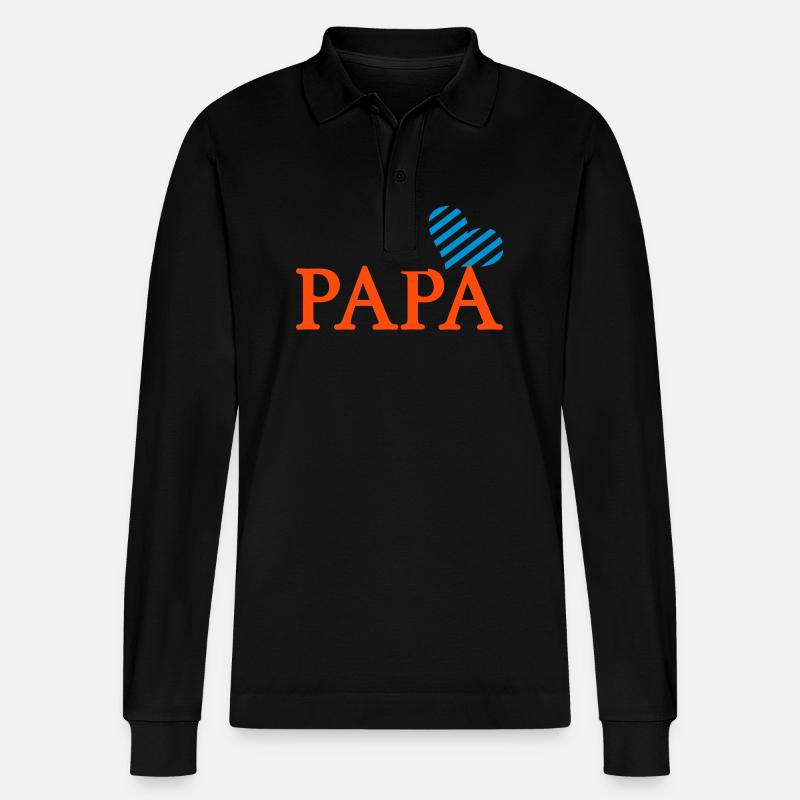papa (1c) - Stanley/Stella Unisex Bio-Langarm-Poloshirt Prepster - Schwarz
