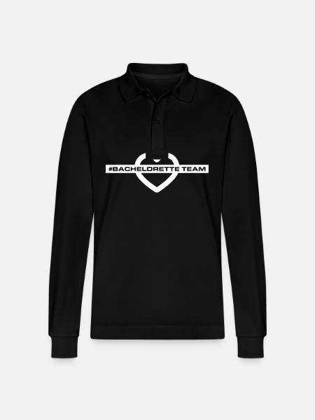 Bachelorette Team Heart - Stanley/Stella Organic Unisex Long-Sleeved Polo Shirt Prepster - black