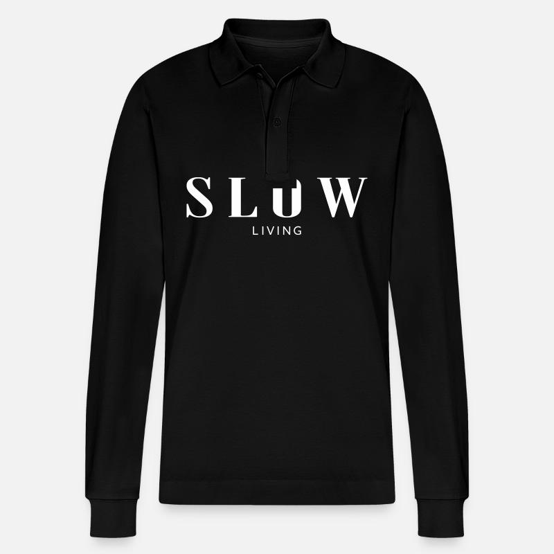 Slow living - Stanley/Stella Unisex Bio-Langarm-Poloshirt Prepster - Schwarz