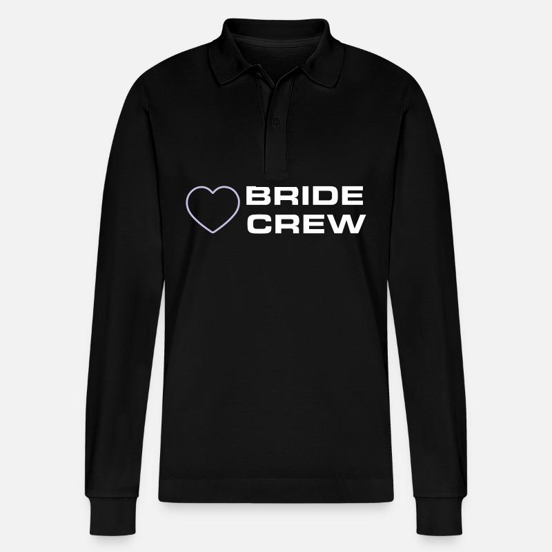 Bride Crew - Stanley/Stella Unisex Bio-Langarm-Poloshirt Prepster - Schwarz
