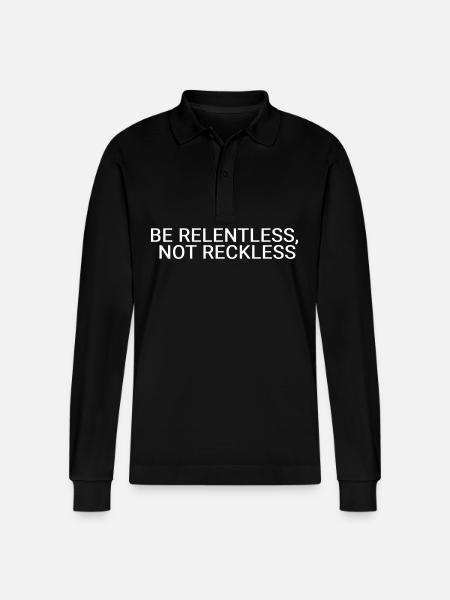 Be relentless, not reckless - Stanley/Stella Organic Unisex Long-Sleeved Polo Shirt Prepster - black