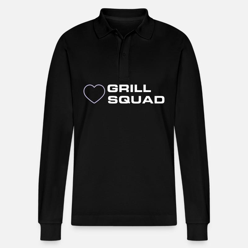 Grill Squad - Stanley/Stella Unisex Bio-Langarm-Poloshirt Prepster - Schwarz