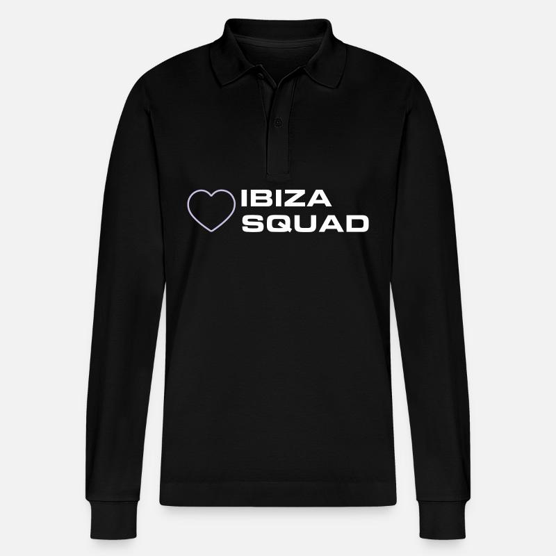 Ibiza Squad - Stanley/Stella Unisex Bio-Langarm-Poloshirt Prepster - Schwarz