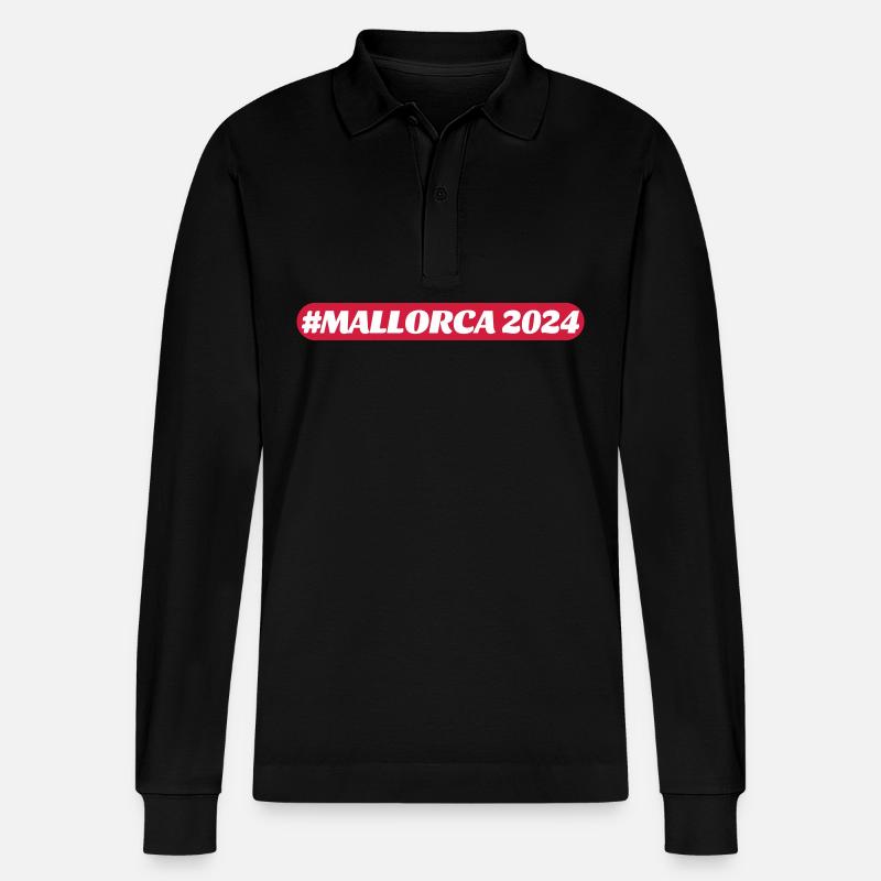 Mallorca 2024 - Stanley/Stella Organic Unisex Long-Sleeved Polo Shirt Prepster - black