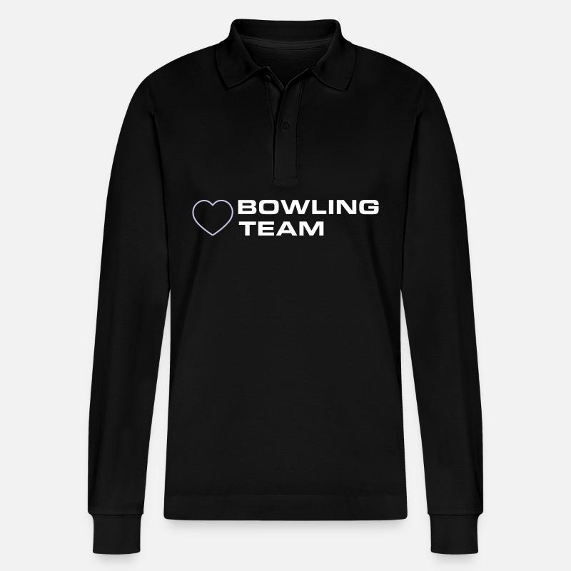 Bowling Team Herz - Stanley/Stella Unisex Bio-Langarm-Poloshirt Prepster - Schwarz