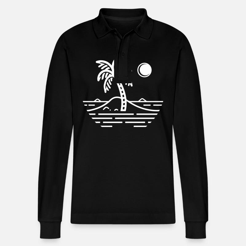 Île des Palmiers - Polo à manches longues bio PREPSTER Stanley/Stella Unisexe - noir