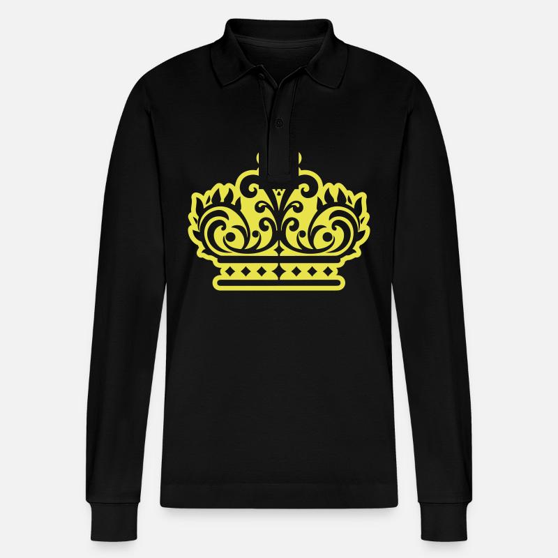 Krone König - Stanley/Stella Unisex Bio-Langarm-Poloshirt Prepster - Schwarz