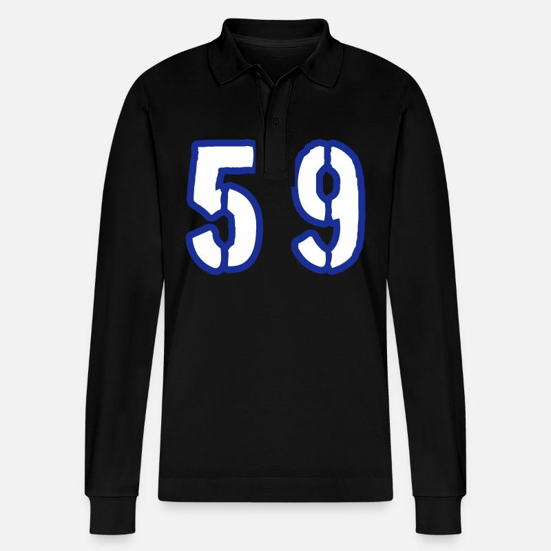 59 Zahl Symbol - Stanley/Stella Unisex Bio-Langarm-Poloshirt Prepster - Schwarz