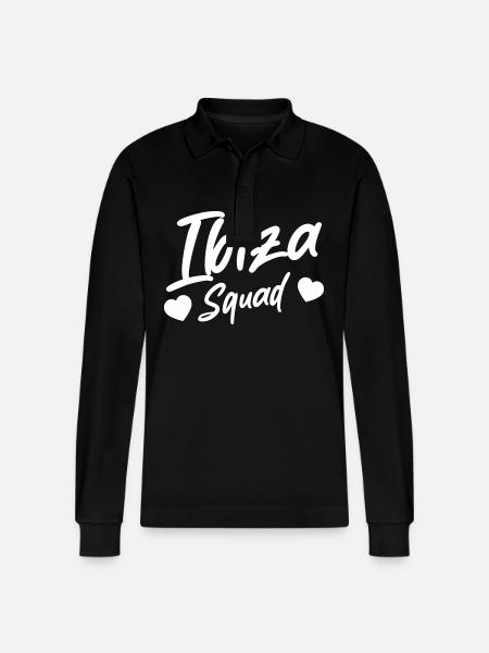 Ibiza Squad Heart - Stanley/Stella Organic Unisex Long-Sleeved Polo Shirt Prepster - black