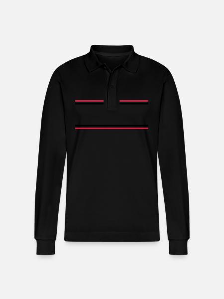 Line Symbol Stroke - Stanley/Stella Organic Unisex Long-Sleeved Polo Shirt Prepster - black