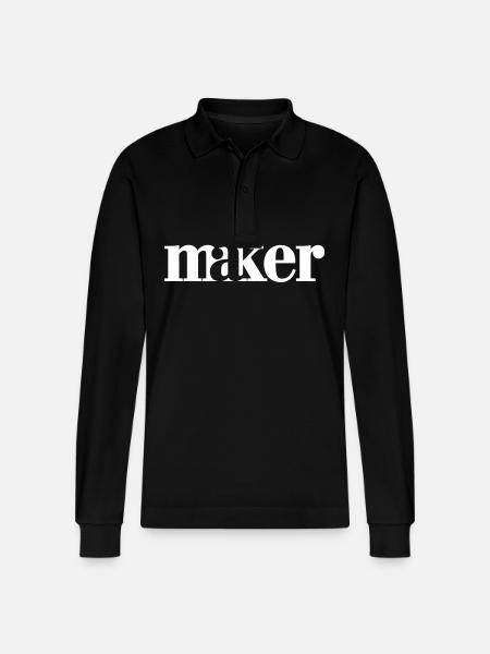 Maker - Stanley/Stella Organic Unisex Long-Sleeved Polo Shirt Prepster - black
