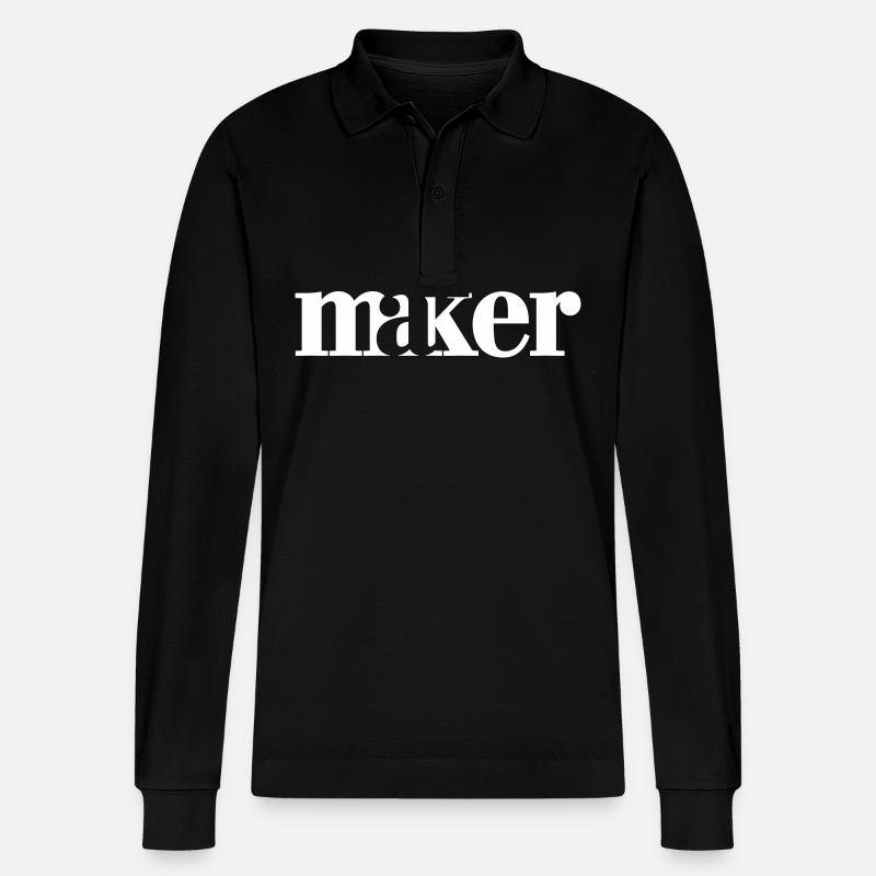 maker - Stanley/Stella Unisex Bio-Langarm-Poloshirt Prepster - Schwarz