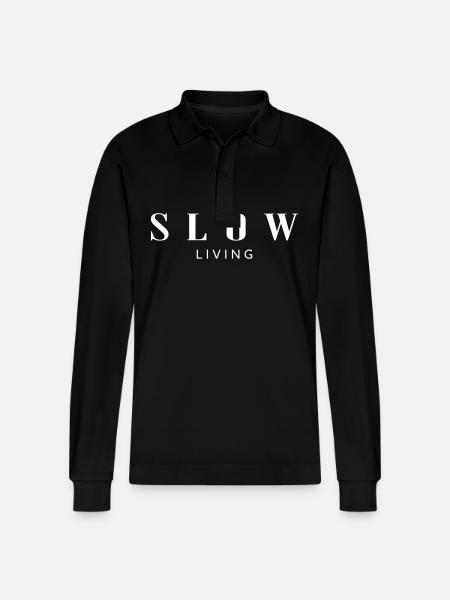 Slow Living - Stanley/Stella Organic Unisex Long-Sleeved Polo Shirt Prepster - black
