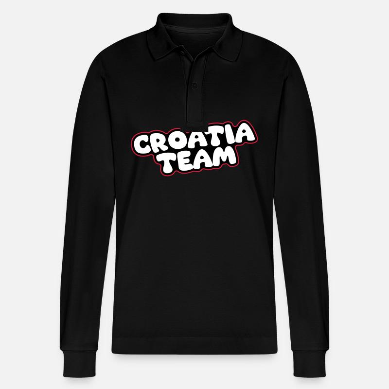 Équipe Croatie - Polo à manches longues bio PREPSTER Stanley/Stella Unisexe - noir