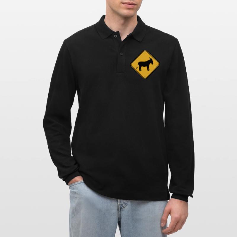 Note danger sign warning caution caution ese Stanley/Stella Organic Unisex Long-Sleeved Polo Shirt Prepster