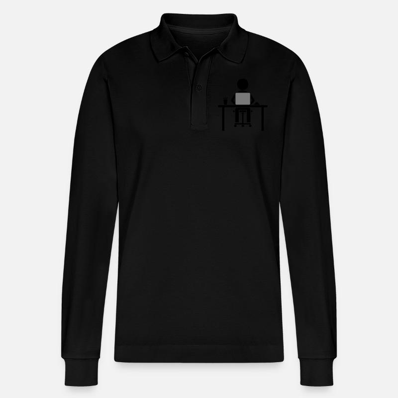 Worker Computer Learning - Stanley/Stella Organic Unisex Long-Sleeved Polo Shirt Prepster - black