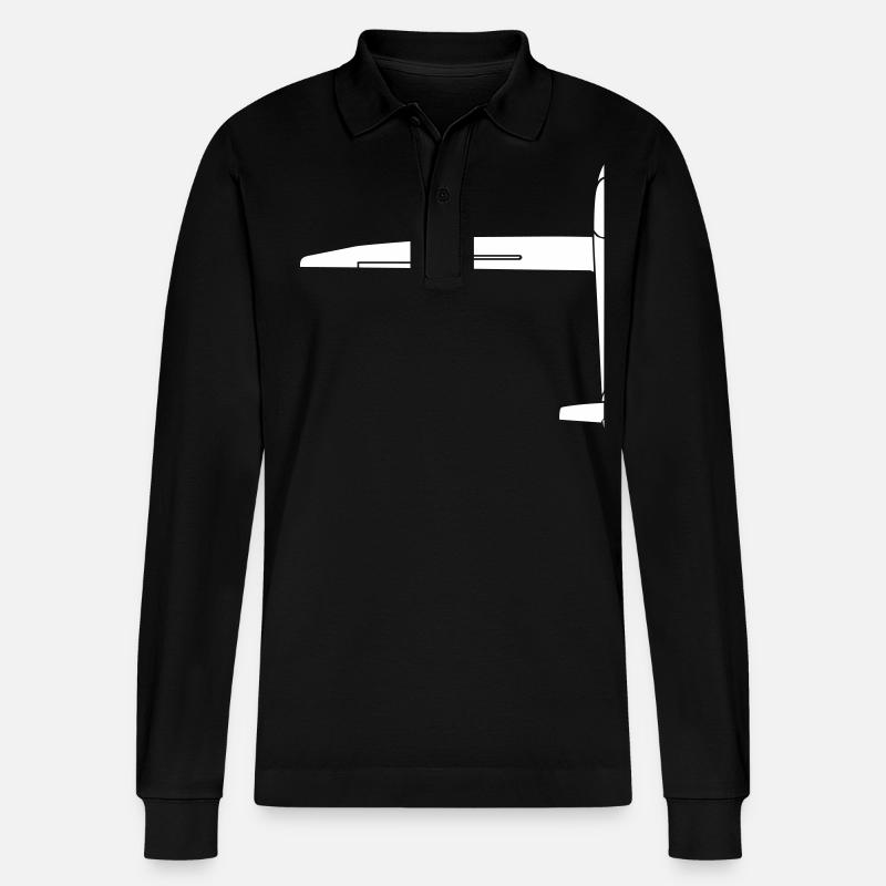 segelflugzeug glider - Stanley/Stella Unisex Bio-Langarm-Poloshirt Prepster - Schwarz