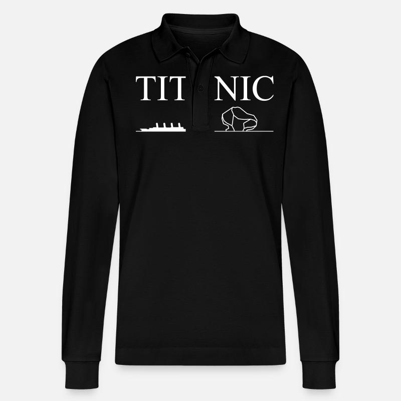 Titanisch - Stanley/Stella Unisex Bio-Langarm-Poloshirt Prepster - Schwarz