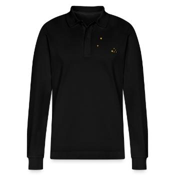 Taurus constellation - Stanley/Stella Organic Unisex Long-Sleeved Polo Shirt Prepster - black - Front - Anna (173cm) & Nico (186cm)
