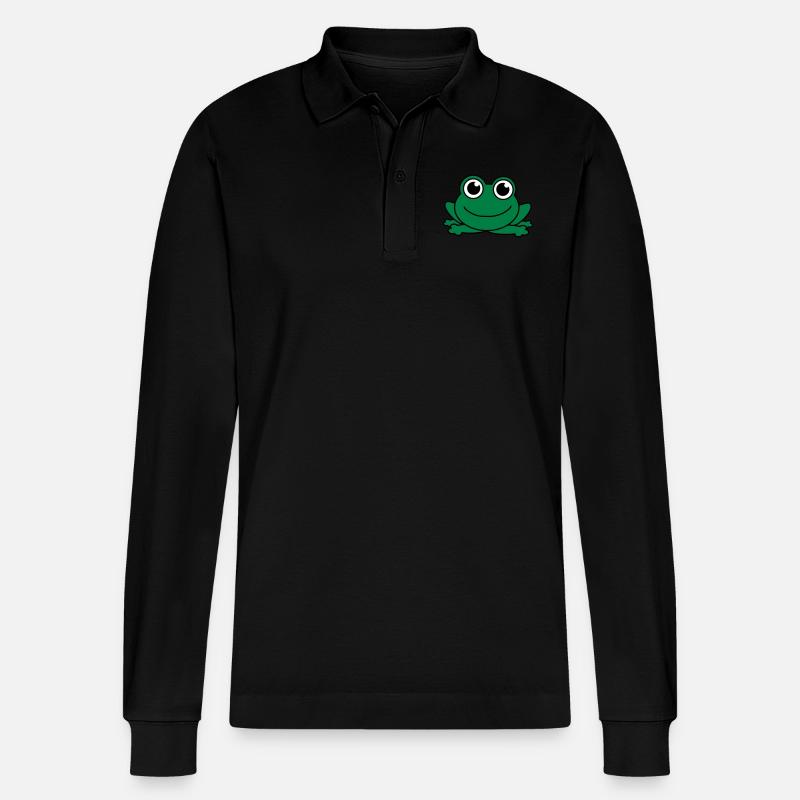 Mignon petit bébé grenouille - Polo à manches longues bio PREPSTER Stanley/Stella Unisexe - noir