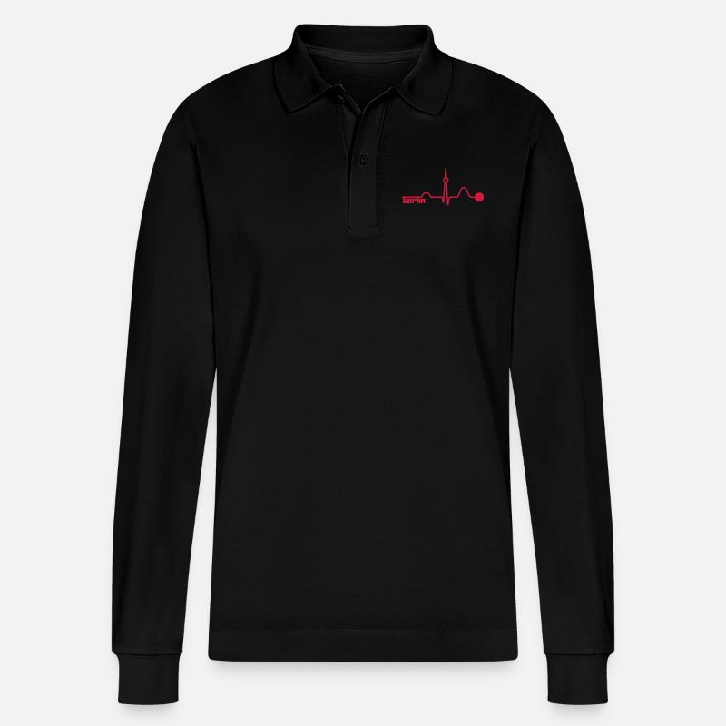 Berlin 6 (Vector) - Polo à manches longues bio PREPSTER Stanley/Stella Unisexe - noir