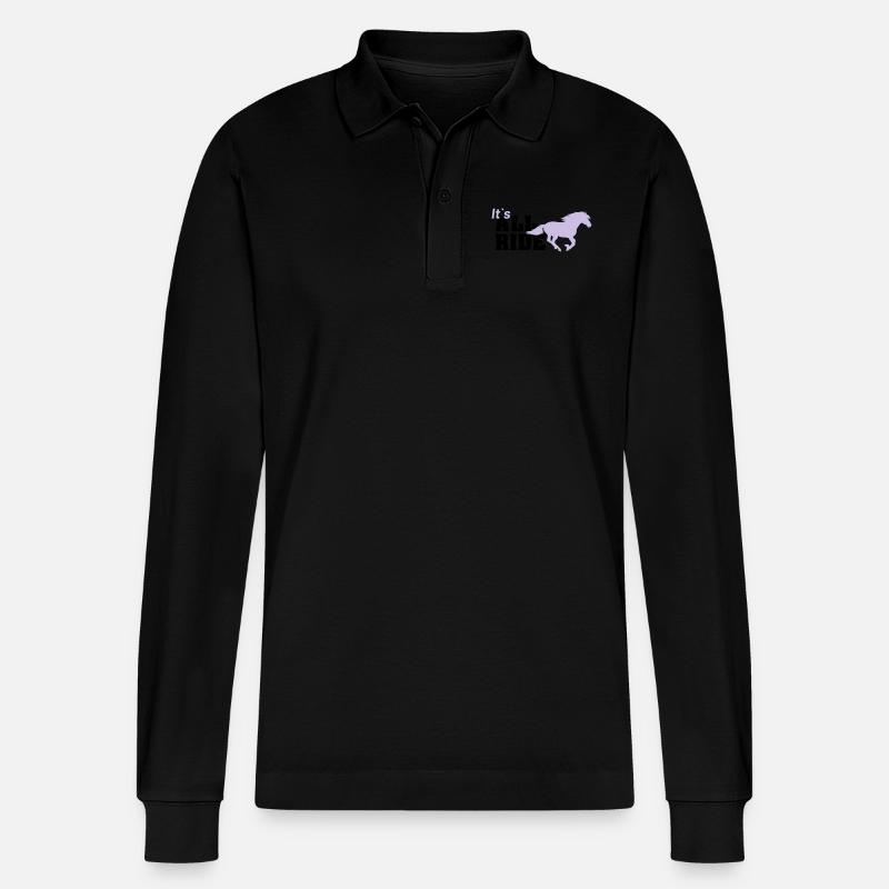 all ride - Stanley/Stella Unisex Bio-Langarm-Poloshirt Prepster - Schwarz