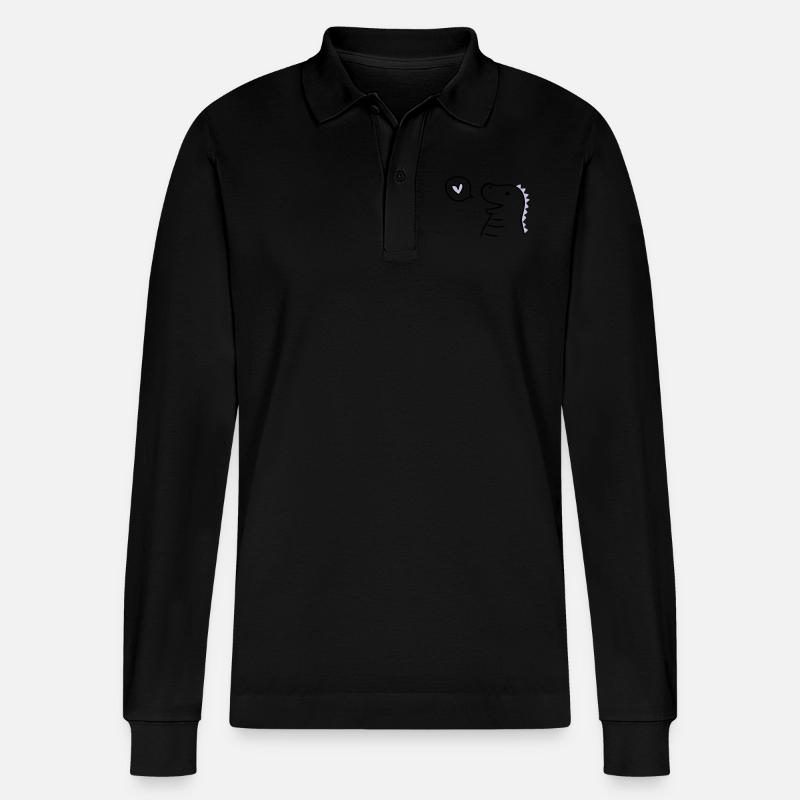 Cute Dino - Stanley/Stella Unisex Bio-Langarm-Poloshirt Prepster - Schwarz