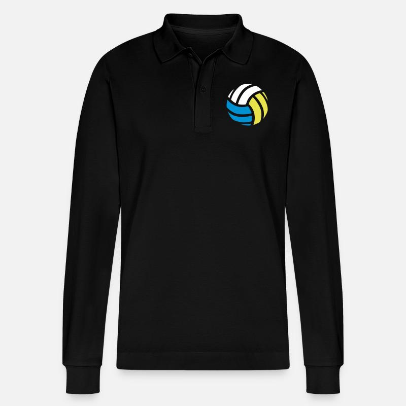 Volleyball - Stanley/Stella Unisex Bio-Langarm-Poloshirt Prepster - Schwarz