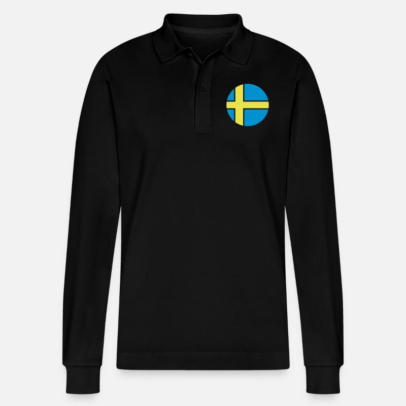 schweden_rund_50 - Stanley/Stella Unisex Bio-Langarm-Poloshirt Prepster - Schwarz