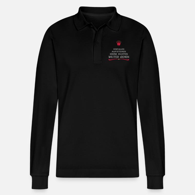 lustige Sprüche - Stanley/Stella Unisex Bio-Langarm-Poloshirt Prepster - Schwarz