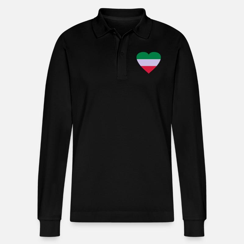 herz_iran - Stanley/Stella Unisex Bio-Langarm-Poloshirt Prepster - Schwarz