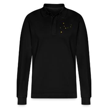 Virgo constellation - Stanley/Stella Organic Unisex Long-Sleeved Polo Shirt Prepster - black - Front - Anna (173cm) & Nico (186cm)