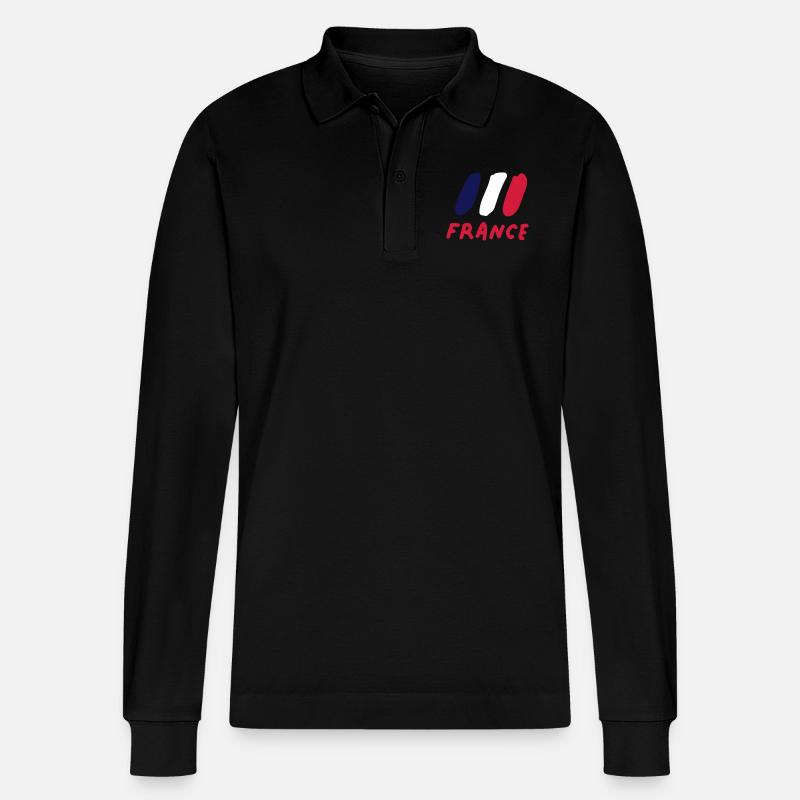 France - Stanley/Stella Unisex Bio-Langarm-Poloshirt Prepster - Schwarz