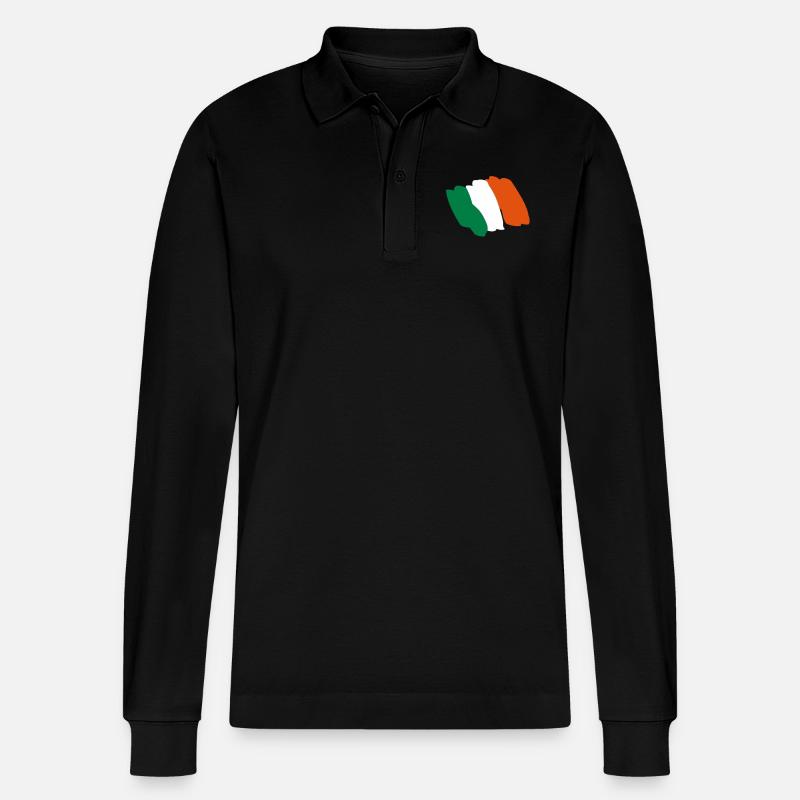 ireland__f3 - Polo à manches longues bio PREPSTER Stanley/Stella Unisexe - noir