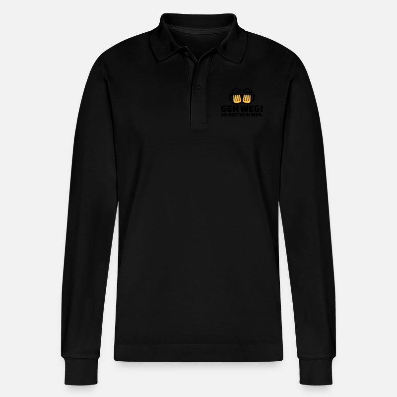 Bier - Stanley/Stella Unisex Bio-Langarm-Poloshirt Prepster - Schwarz