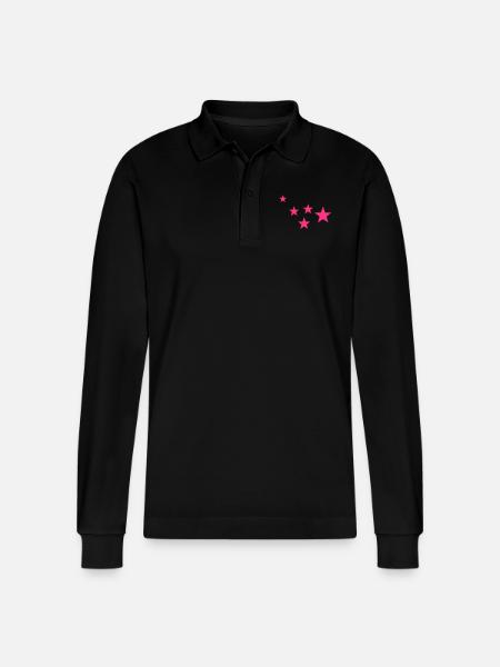 stars - Stanley/Stella Unisex Bio-Langarm-Poloshirt Prepster - Schwarz