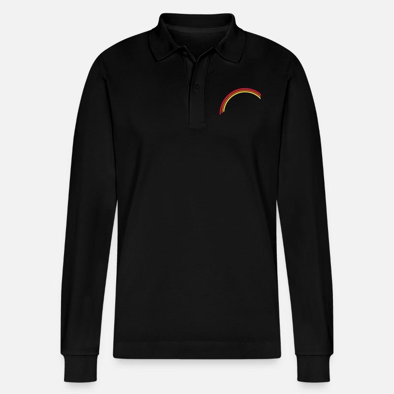 Regenbogen 1 - Stanley/Stella Unisex Bio-Langarm-Poloshirt Prepster - Schwarz
