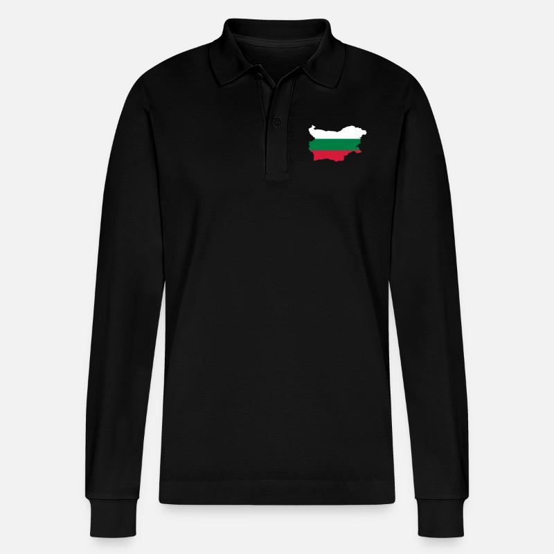 Bulgarien - Stanley/Stella Unisex Bio-Langarm-Poloshirt Prepster - Schwarz