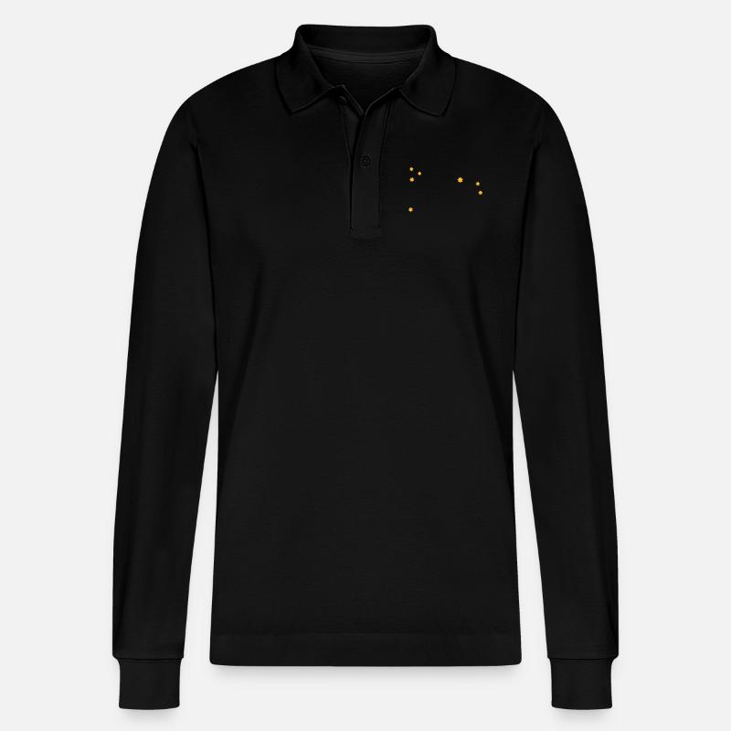 astronomy_aries_ariete - Stanley/Stella Unisex Bio-Langarm-Poloshirt Prepster - Schwarz