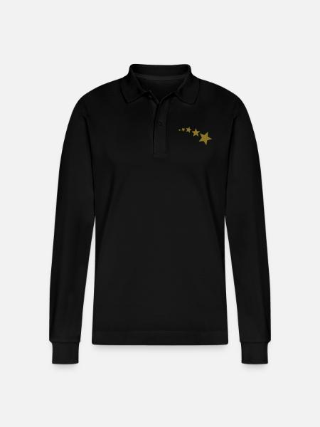 5 stars - Stanley/Stella Organic Unisex Long-Sleeved Polo Shirt Prepster - black
