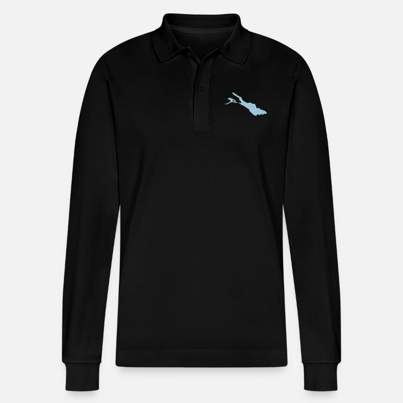 (bodensee) - Stanley/Stella Unisex Bio-Langarm-Poloshirt Prepster - Schwarz