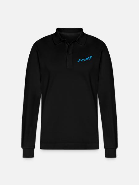 line of clouds - Stanley/Stella Organic Unisex Long-Sleeved Polo Shirt Prepster - black