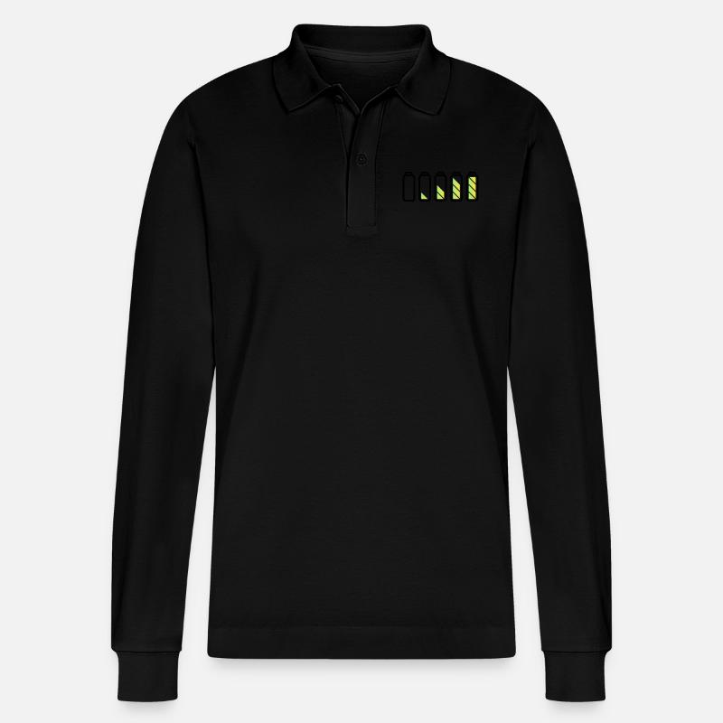 battery_loading - Stanley/Stella Unisex Bio-Langarm-Poloshirt Prepster - Schwarz