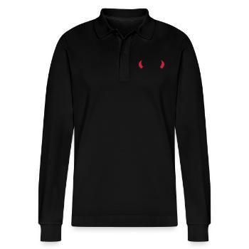 Teufelhörner Teufel Teufelchen - Stanley/Stella Unisex Bio-Langarm-Poloshirt Prepster - Schwarz - Vorne - Anna (173cm) & Nico (186cm)