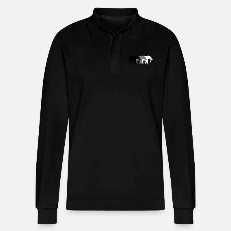 3 Elephants - Stanley/Stella Unisex Bio-Langarm-Poloshirt Prepster - Schwarz